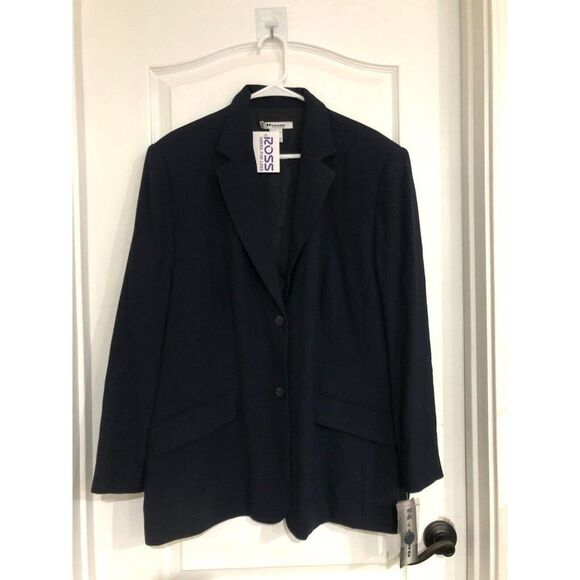 Nycard Collection Women's Blazer Jacket Two Button Long Sleeve Black Size 22 NWT - Picture 2 of 5